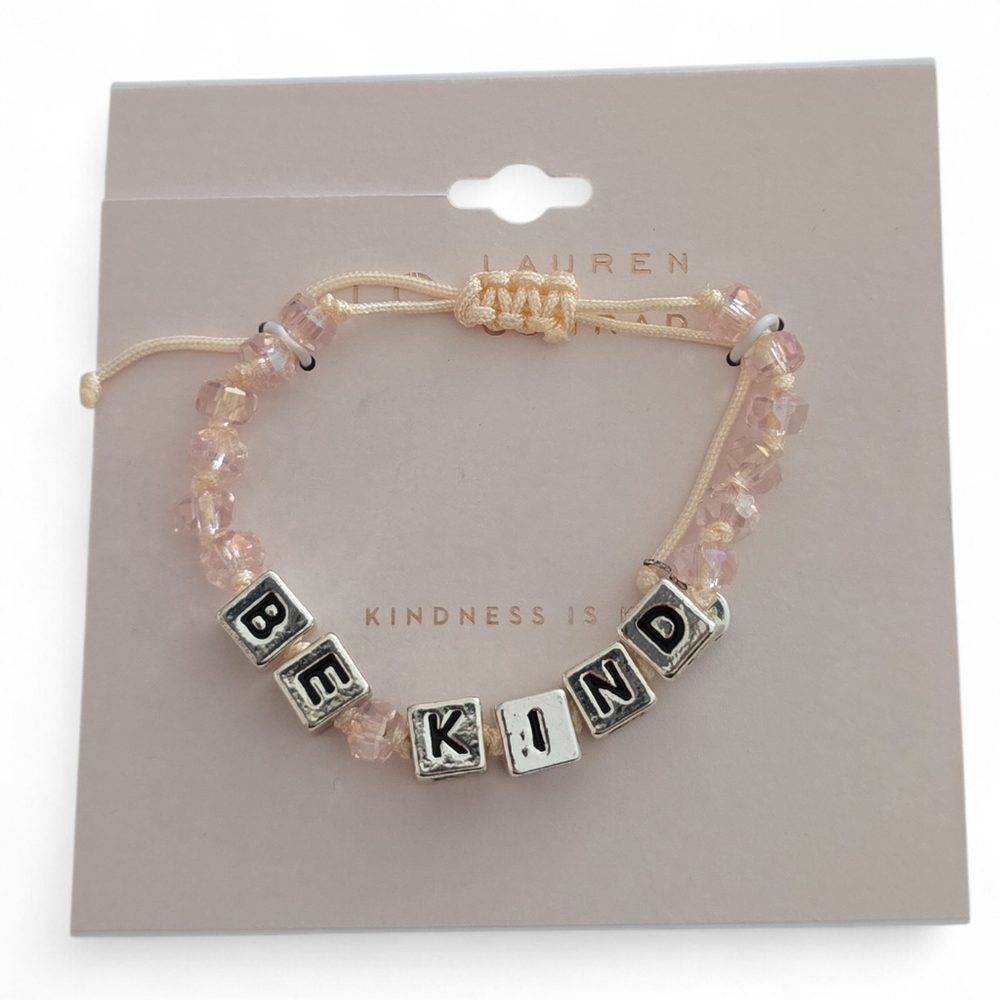 Be‎ Kind Bracelet - Pink and Silver